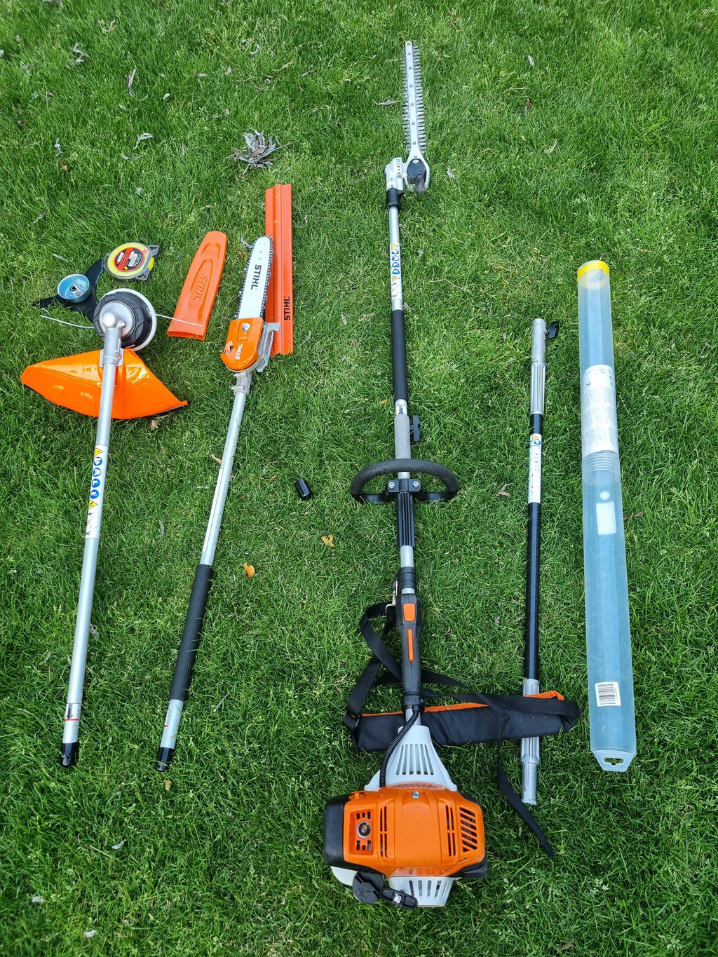 Stihl KM 111R professional combi set. strimmer, long reach hedge cutter pole saw