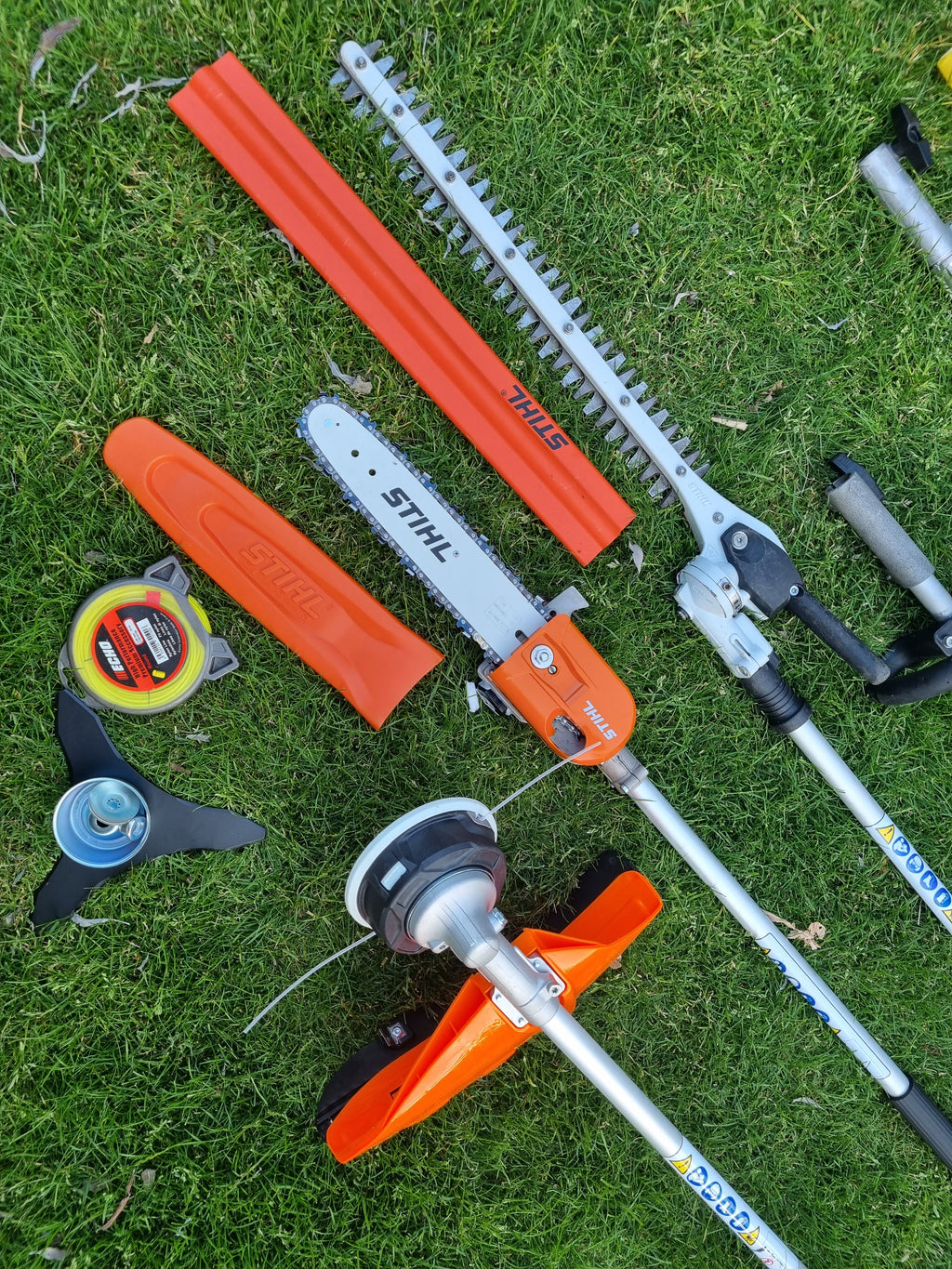 USED Stihl KM 131R professional combi set. strimmer, long reach hedge cutter pole saw