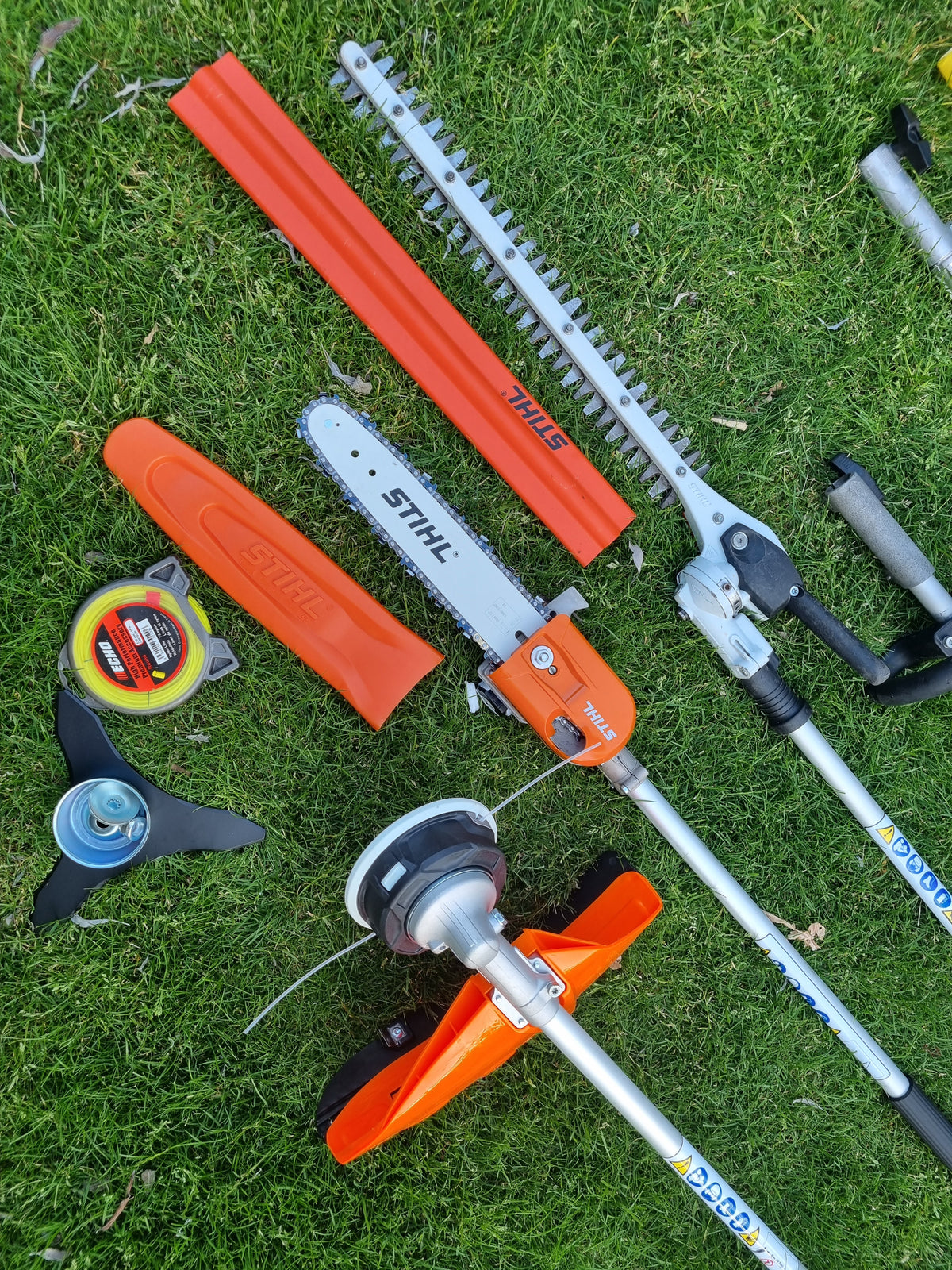 USED Stihl KM 131R professional combi set. strimmer, long reach hedge cutter pole saw