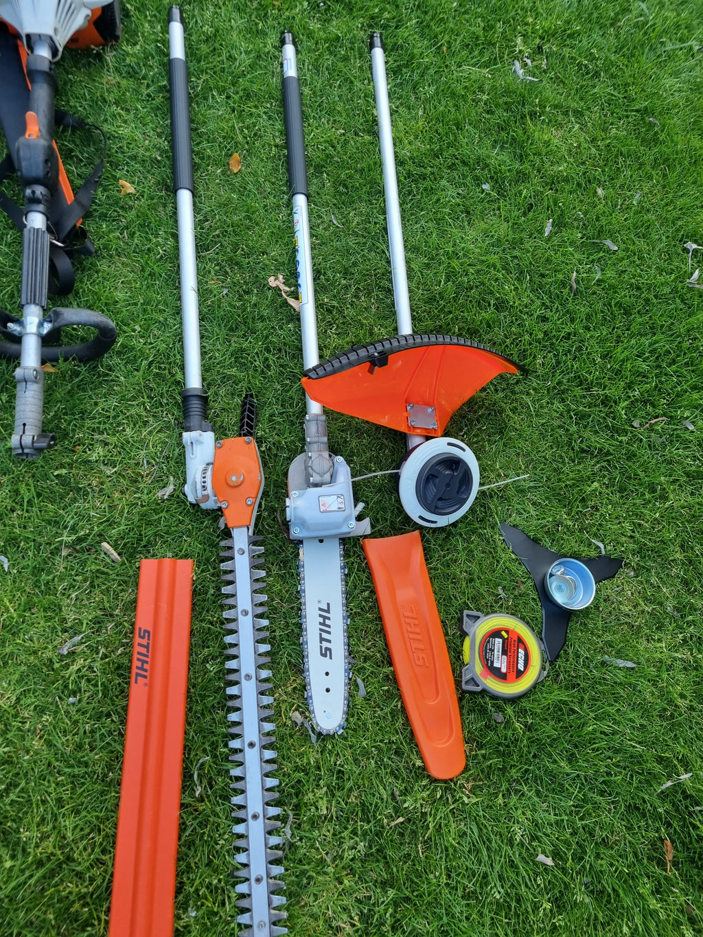 USED Stihl KM 131R professional combi set. strimmer, long reach hedge cutter pole saw