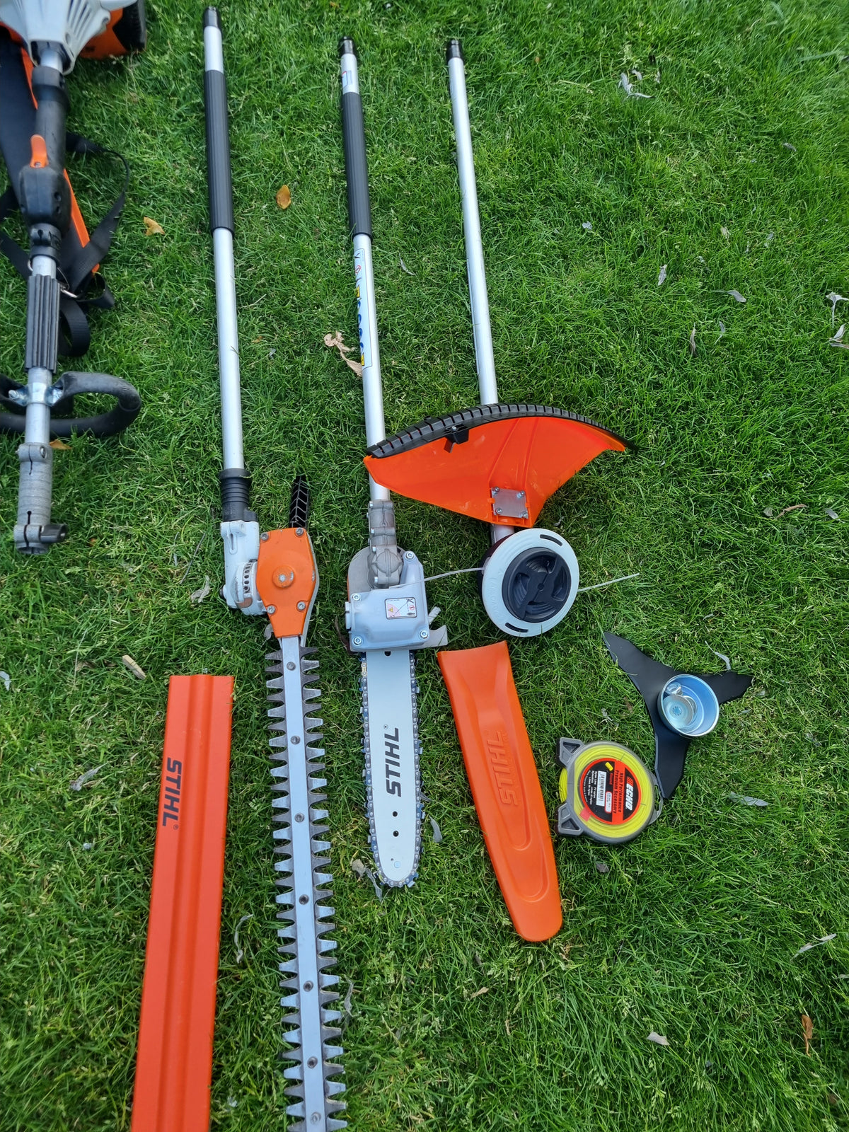 USED Stihl KM 131R professional combi set. strimmer, long reach hedge cutter pole saw