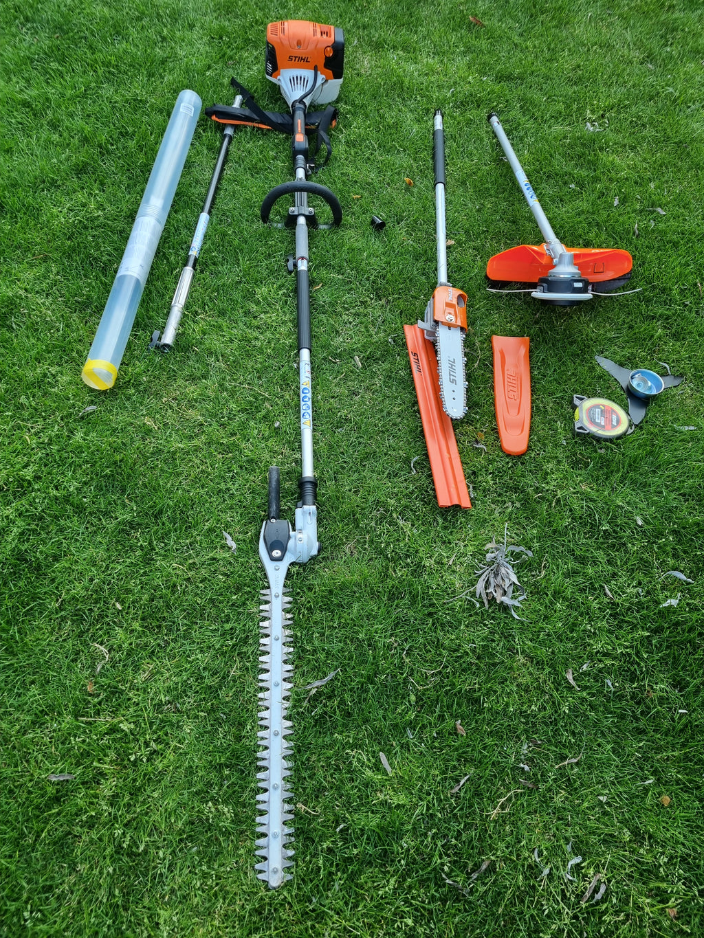 Stihl KM 111R professional combi set. strimmer, long reach hedge cutter pole saw