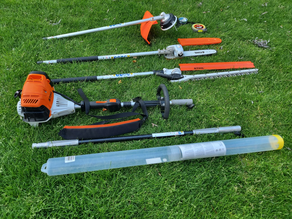 Stihl KM 111R professional combi set. strimmer, long reach hedge cutter pole saw