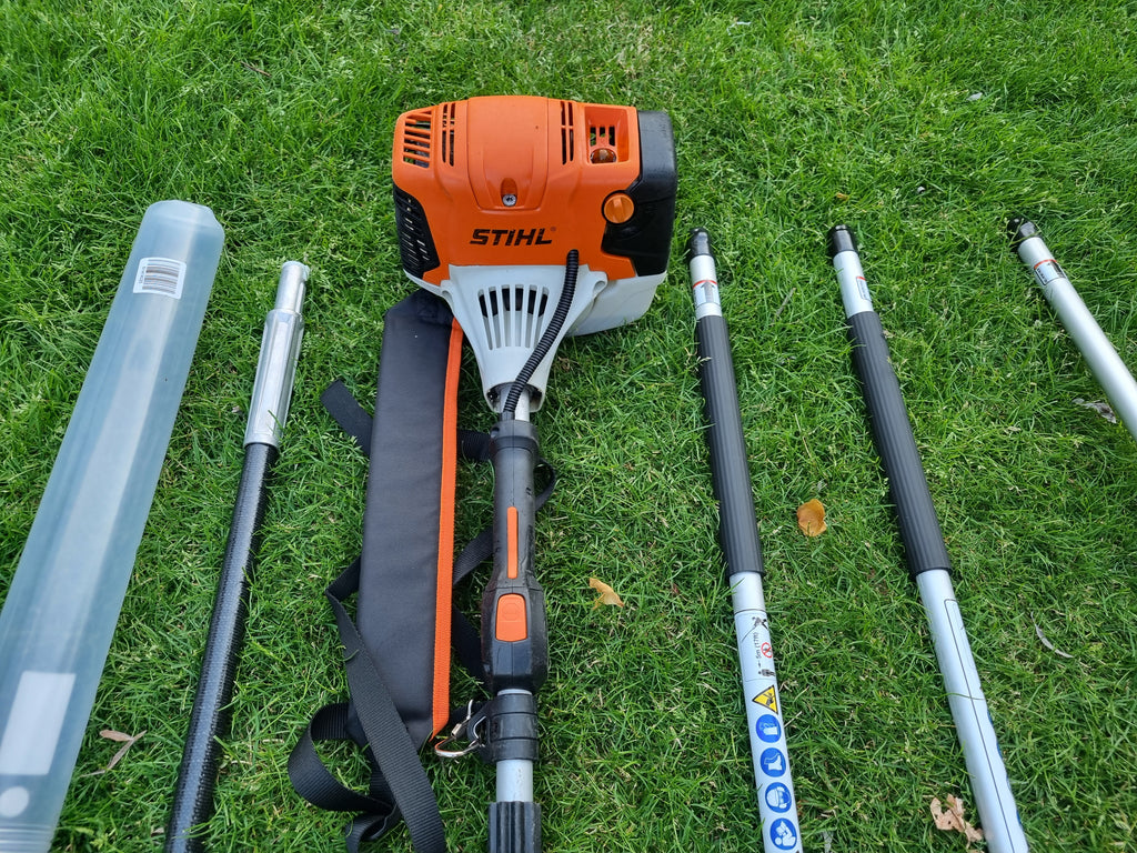 USED Stihl KM 131R professional combi set. strimmer, long reach hedge cutter pole saw