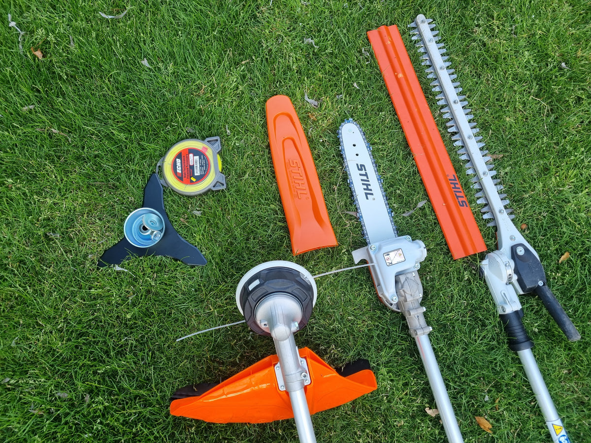 Stihl KM 111R professional combi set. strimmer, long reach hedge cutter pole saw