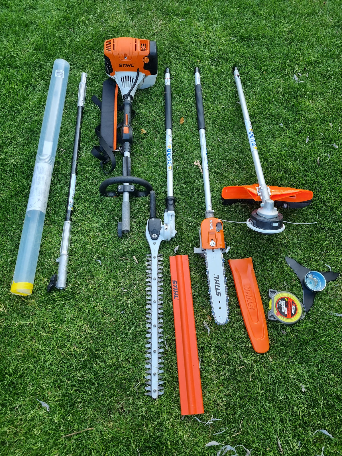 USED Stihl KM 131R professional combi set. strimmer, long reach hedge cutter pole saw
