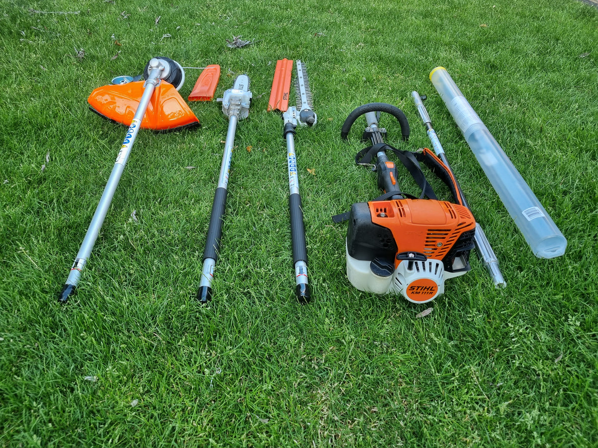 Stihl KM 111R professional combi set. strimmer, long reach hedge cutter pole saw