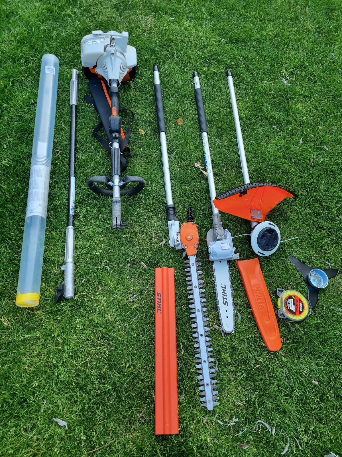 USED Stihl KM 131R professional combi set. strimmer, long reach hedge cutter pole saw