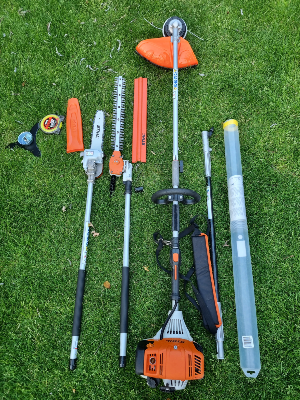 USED Stihl KM 131R professional combi set. strimmer, long reach hedge cutter pole saw