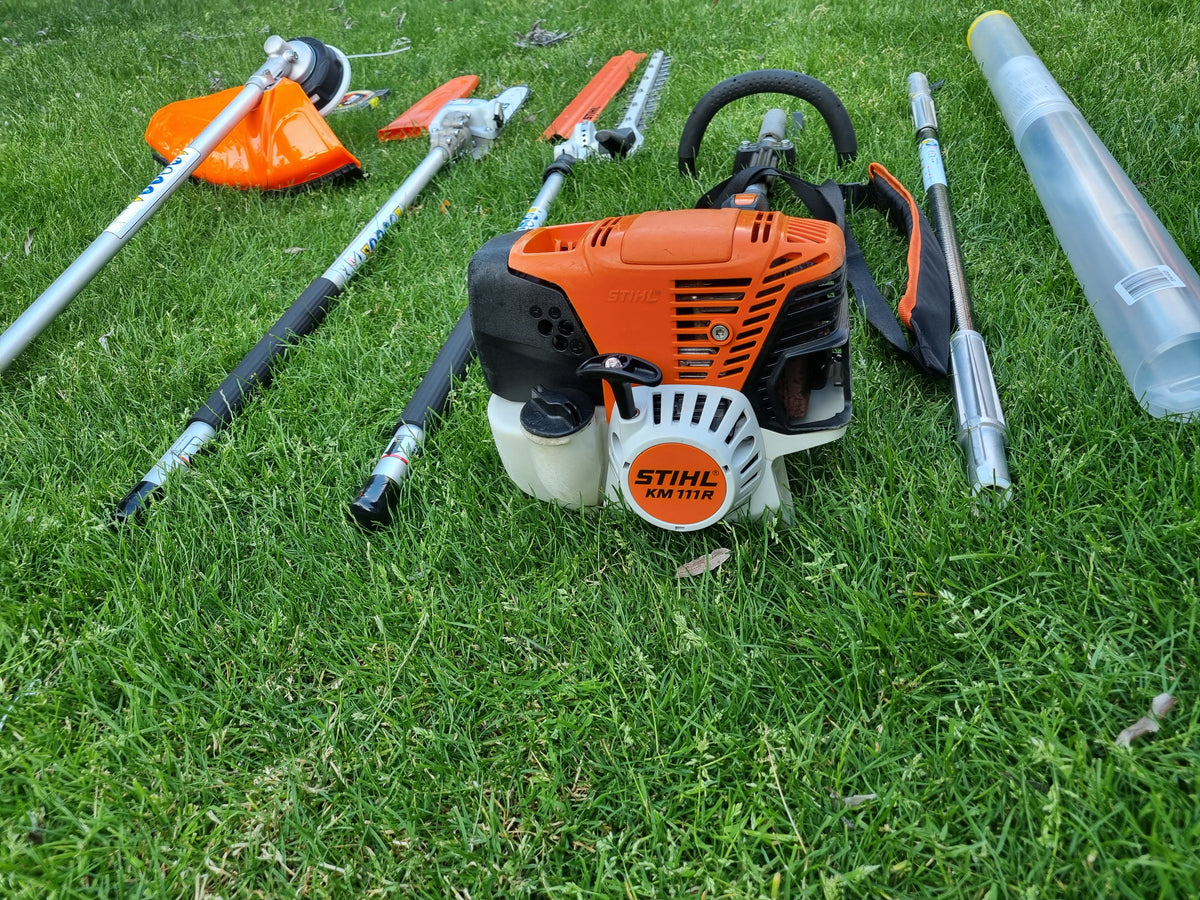 Stihl KM 111R professional combi set. strimmer, long reach hedge cutter pole saw