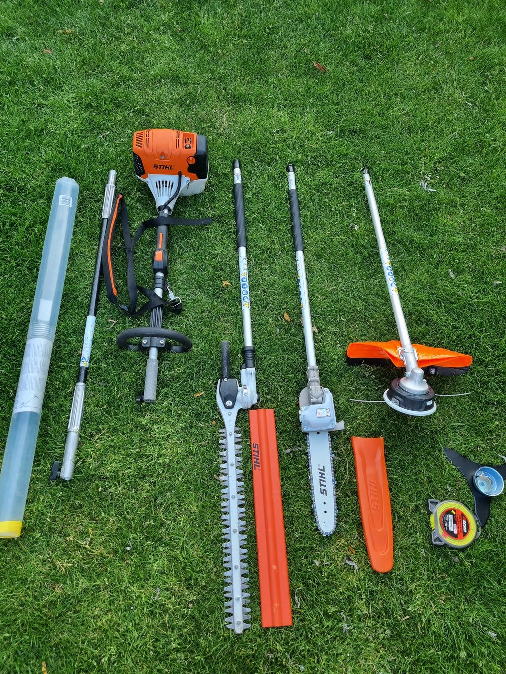 Stihl KM 111R professional combi set. strimmer, long reach hedge cutter pole saw
