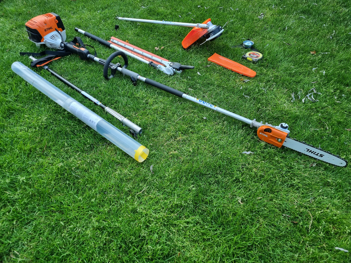 Stihl KM 111R professional combi set. strimmer, long reach hedge cutter pole saw