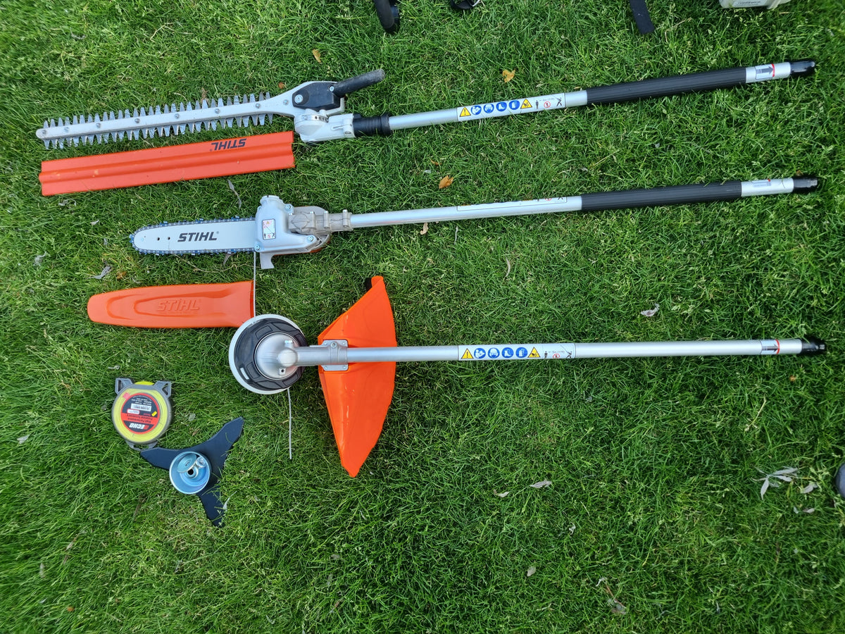 Stihl KM 111R professional combi set. strimmer, long reach hedge cutter pole saw