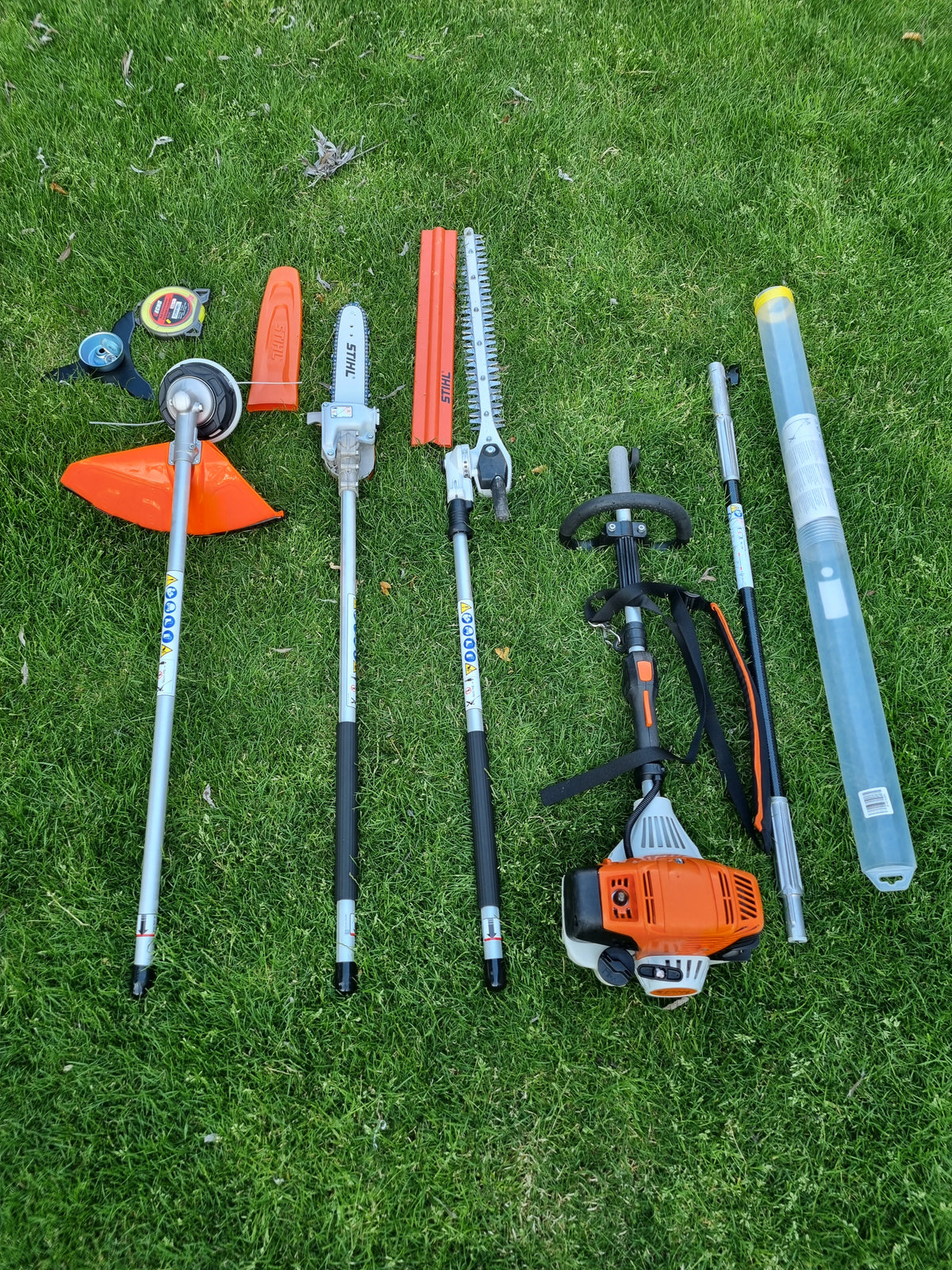 Stihl KM 111R professional combi set. strimmer, long reach hedge cutter pole saw