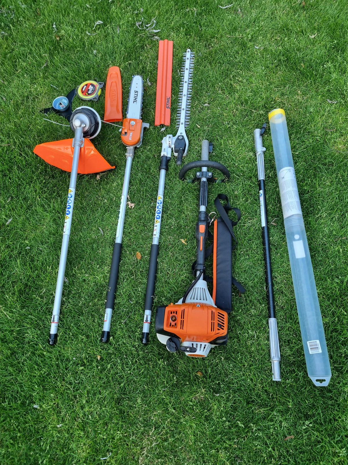 USED Stihl KM 131R professional combi set. strimmer, long reach hedge cutter pole saw