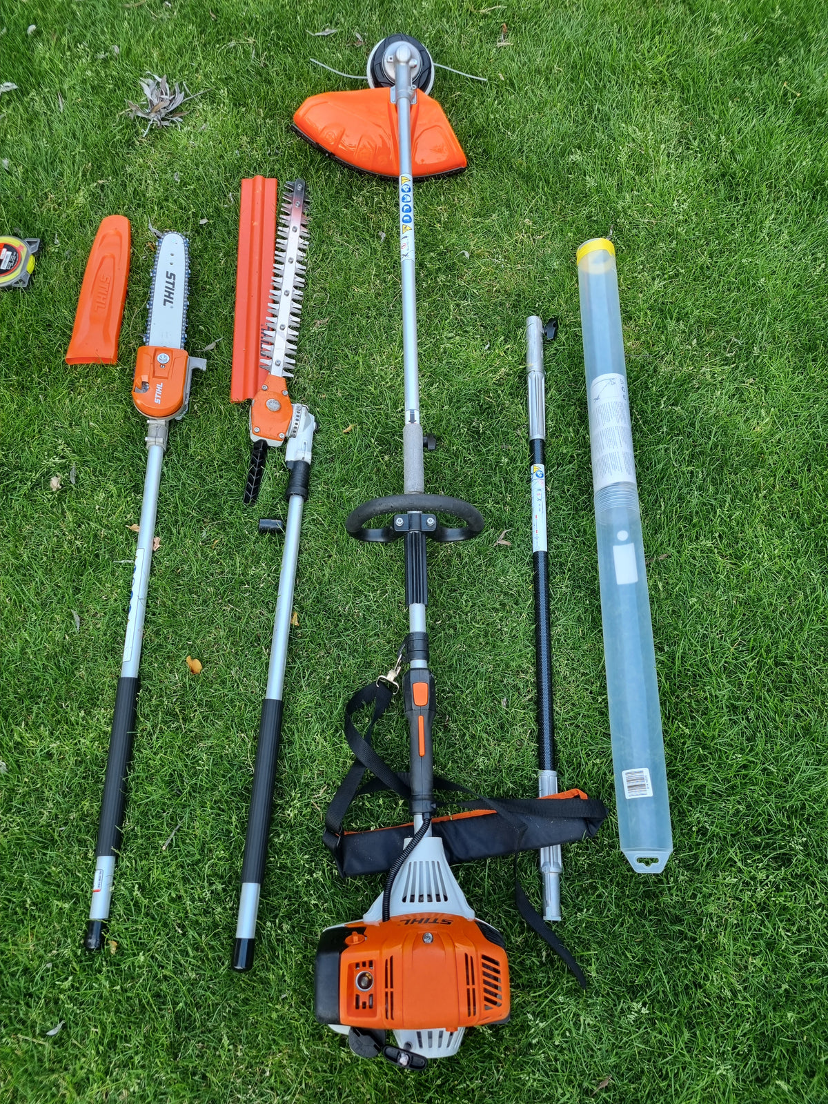 Stihl KM 111R professional combi set. strimmer, long reach hedge cutter pole saw
