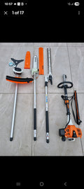 Stihl km94 Kombi set strimmer, pole saw, hedge cutter. Stihl ms291 chainsaw 16' bar. Stihl BR500 blowers
