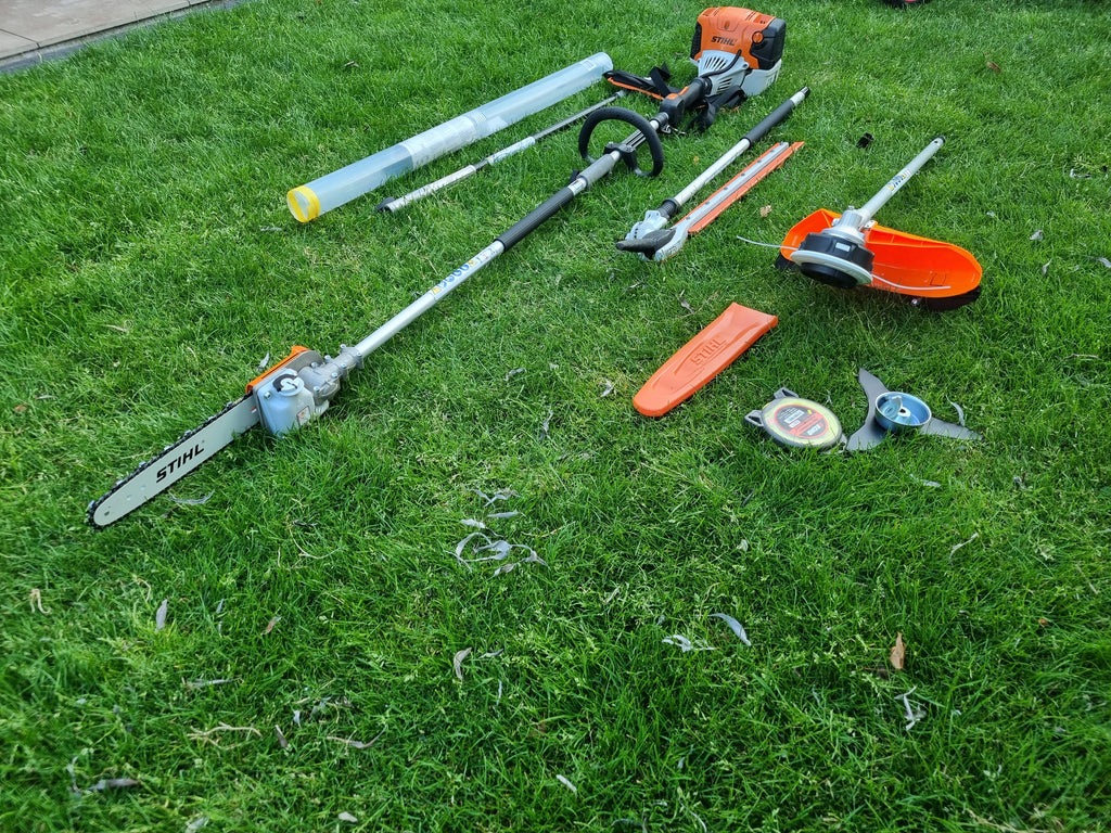 Stihl KM 111R professional combi set. strimmer, long reach hedge cutter pole saw